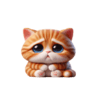 大きな目の猫 挨拶専用（個別スタンプ：3）