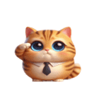 大きな目の猫 挨拶専用（個別スタンプ：16）
