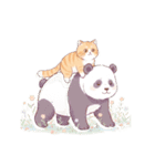 動物に乗っている猫（個別スタンプ：1）