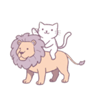 動物に乗っている猫（個別スタンプ：3）