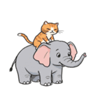 動物に乗っている猫（個別スタンプ：6）