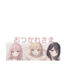 水彩画風女子イラストスタンプ（個別スタンプ：4）