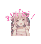 水彩画風女子イラストスタンプ（個別スタンプ：12）