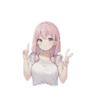 水彩画風女子イラストスタンプ（個別スタンプ：18）