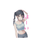 水彩画風女子イラストスタンプ（個別スタンプ：24）