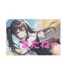 水彩画風女子イラストスタンプ（個別スタンプ：27）