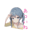 水彩画風女子イラストスタンプ（個別スタンプ：32）