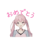 水彩画風女子イラストスタンプ（個別スタンプ：33）