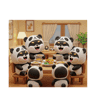 パンダの着ぐるみシリーズ豆柴犬の黒チビ（個別スタンプ：1）