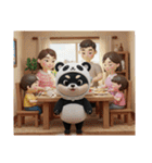 パンダの着ぐるみシリーズ豆柴犬の黒チビ（個別スタンプ：2）