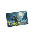 Scary Cat【ネコヤギ】English.Moon.Cat.（個別スタンプ：1）