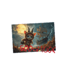 Scary Cat【ネコヤギ】English.Moon.Cat.（個別スタンプ：5）