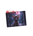 Scary Cat【ネコヤギ】English.Moon.Cat.（個別スタンプ：11）
