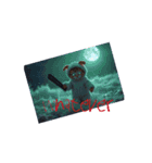 Scary Cat【ネコヤギ】English.Moon.Cat.（個別スタンプ：15）