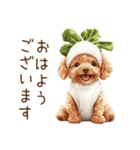 トイプードルの野菜コスプレ（個別スタンプ：2）