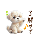 関西弁で動く♡羊毛マルチーズの家族連絡（個別スタンプ：1）