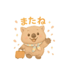 ふわふわの赤ちゃんウォンバット（個別スタンプ：4）
