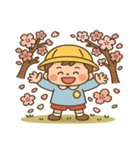 幼稚園児と桜のスタンプ@SFW（個別スタンプ：7）