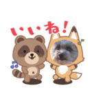 シロンくんとポポ(*ฅ́˘ฅ̀*)♡（個別スタンプ：16）