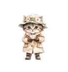 ビンテージ水彩画のねこ(文字なし)（個別スタンプ：6）