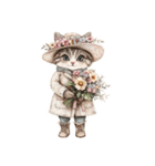 ビンテージ水彩画のねこ(文字なし)（個別スタンプ：10）