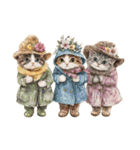 ビンテージ水彩画のねこ(文字なし)（個別スタンプ：26）