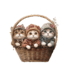 ビンテージ水彩画のねこ(文字なし)（個別スタンプ：27）