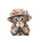 ビンテージ水彩画のねこ(文字なし)（個別スタンプ：29）