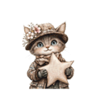 ビンテージ水彩画のねこ(文字なし)（個別スタンプ：38）