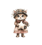 ビンテージ水彩画のねこ(文字なし)（個別スタンプ：39）