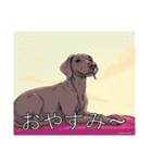 ワイマラナーがいっぱい（個別スタンプ：4）