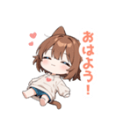 まったりブラウン猫の女の子スタンプ（個別スタンプ：2）