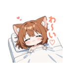 まったりブラウン猫の女の子スタンプ（個別スタンプ：16）