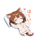 まったりブラウン猫の女の子スタンプ（個別スタンプ：18）