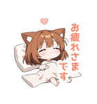 まったりブラウン猫の女の子スタンプ（個別スタンプ：19）