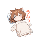 まったりブラウン猫の女の子スタンプ（個別スタンプ：22）