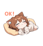 まったりブラウン猫の女の子スタンプ（個別スタンプ：24）
