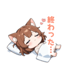 まったりブラウン猫の女の子スタンプ（個別スタンプ：35）