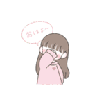 冬・年末年始のゆるかわな女の子【再販】（個別スタンプ：1）