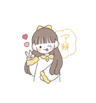 冬・年末年始のゆるかわな女の子【再販】（個別スタンプ：4）