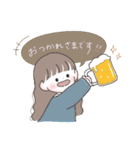 冬・年末年始のゆるかわな女の子【再販】（個別スタンプ：10）