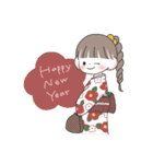 冬・年末年始のゆるかわな女の子【再販】（個別スタンプ：28）