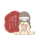 冬・年末年始のゆるかわな女の子【再販】（個別スタンプ：30）