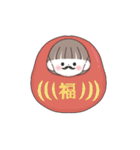 冬・年末年始のゆるかわな女の子【再販】（個別スタンプ：37）