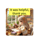 #cozy library [日常会話と敬語]英語版（個別スタンプ：1）