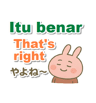 インドネシア語＋英語＋日本語 ウサギ（個別スタンプ：30）