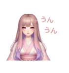 和装女子Stamp⑥（個別スタンプ：19）