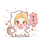 猫耳フードのチビ7（個別スタンプ：16）