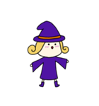 [アレンジ用]丸顔魔女（長女）ハロウィン（個別スタンプ：5）