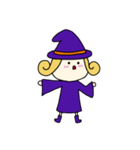 [アレンジ用]丸顔魔女（長女）ハロウィン（個別スタンプ：6）